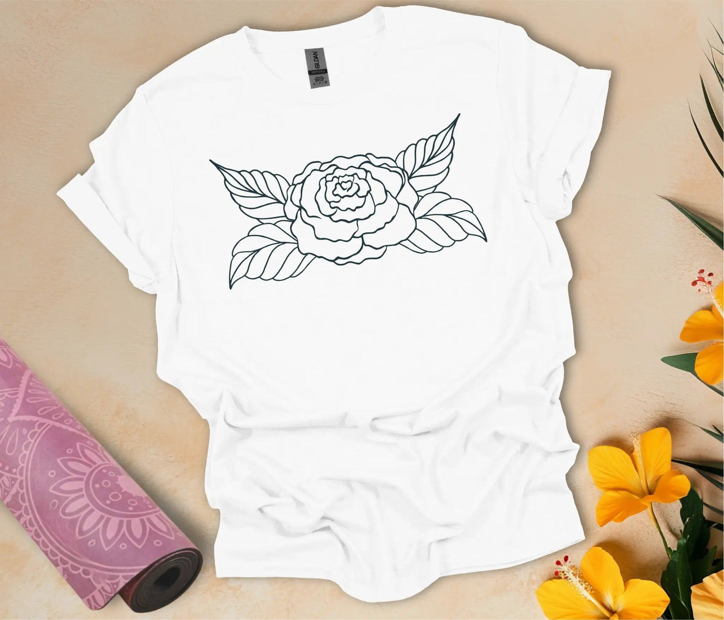 Big Rose T-Shirt - feelyogi.com