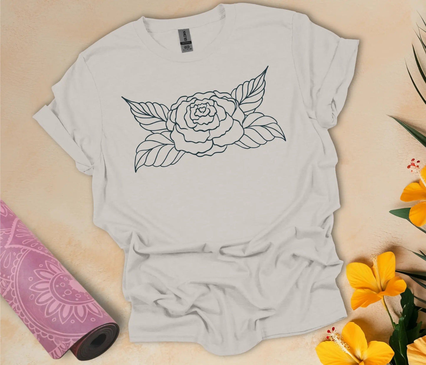 Big Rose T-Shirt - feelyogi.com