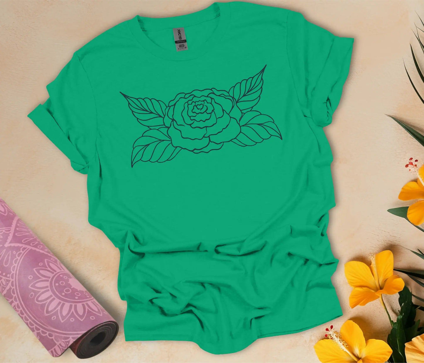 Big Rose T-Shirt - feelyogi.com